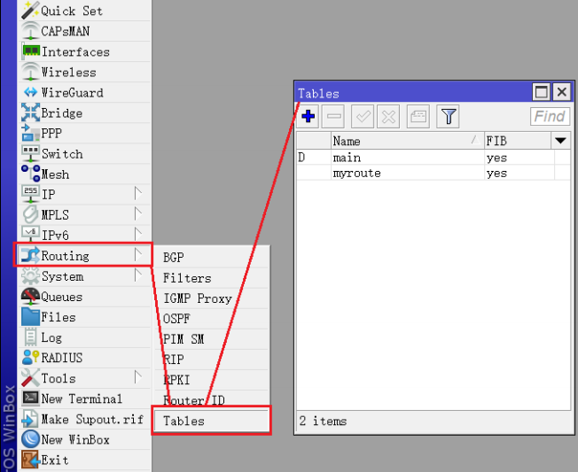 RouterOS v7版本Routing Tables （路由标记）